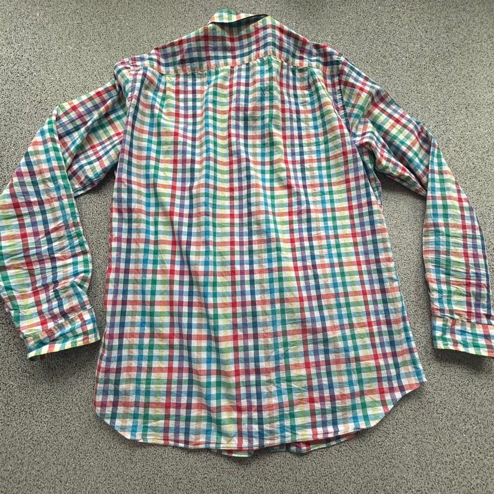 J.Crew Button Shirt Mens XL-Tall Multicolor Plaid Gingham Cotton Preppy Summer - Picture 8 of 8